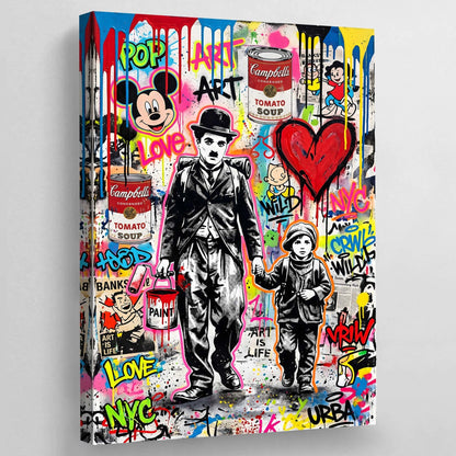 Charlie Chaplin Pop Culture Canvas - The Trendy Art
