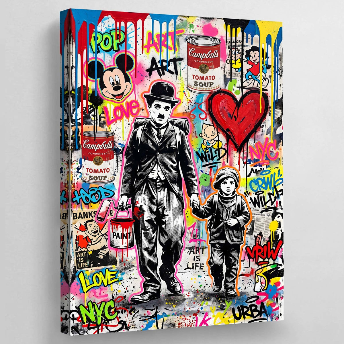 Charlie Chaplin Pop Culture Canvas - The Trendy Art