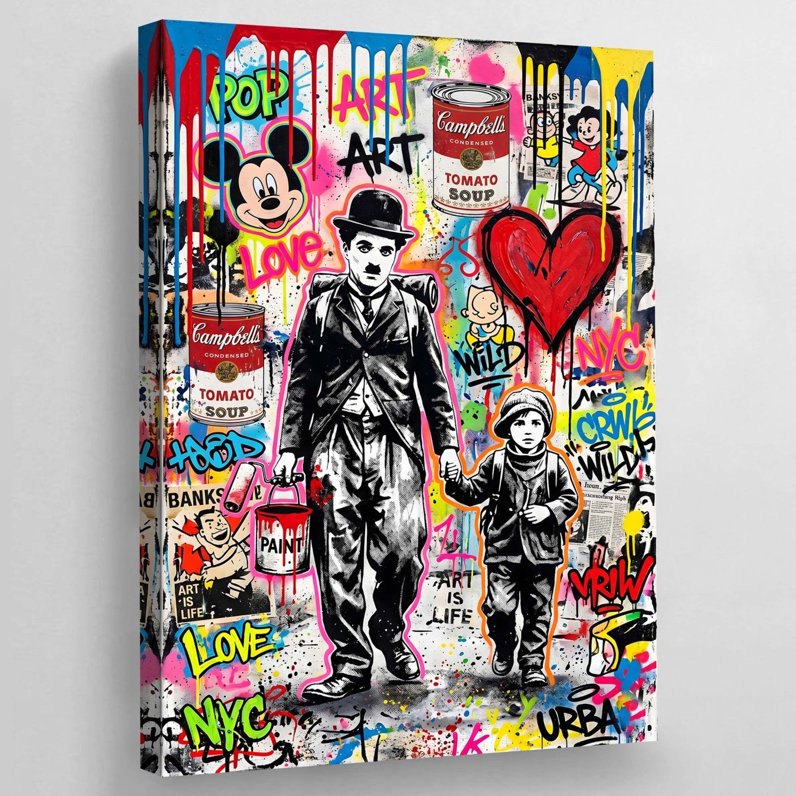 Charlie Chaplin Pop Culture Canvas - The Trendy Art