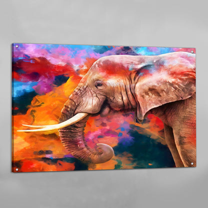 Colorful Elephant Portrait Wall Art - The Trendy Art