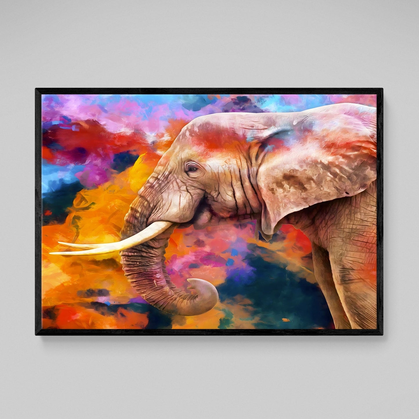 Colorful Elephant Portrait Wall Art - The Trendy Art