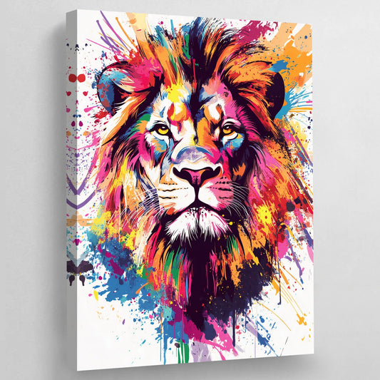 Colorful Pop Art Lion Wall Art - The Trendy Art