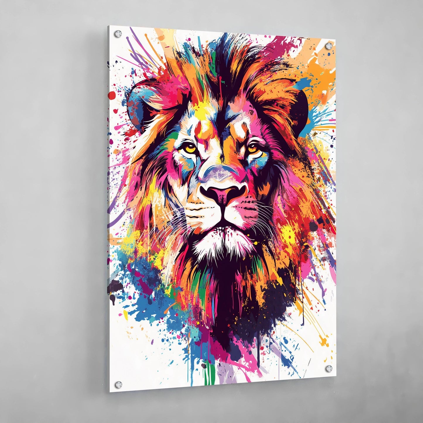 Colorful Pop Art Lion Wall Art - The Trendy Art