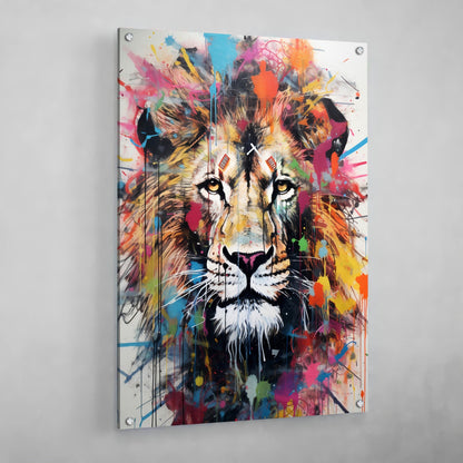 Colorful Splash Lion Wall Art - The Trendy Art