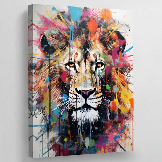 Colorful Splash Lion Wall Art - The Trendy Art