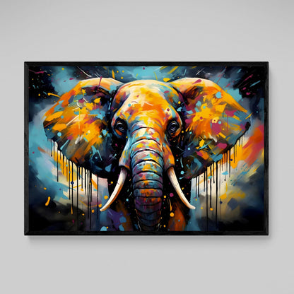 Colorful Splatter Elephant Wall Art - The Trendy Art