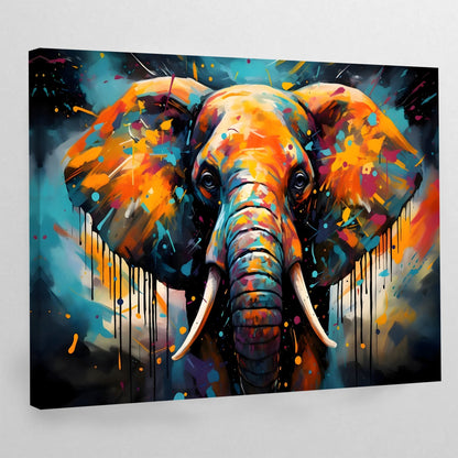 Colorful Splatter Elephant Wall Art - The Trendy Art