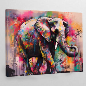 Colorful Street Art Elephant Wall Art - The Trendy Art