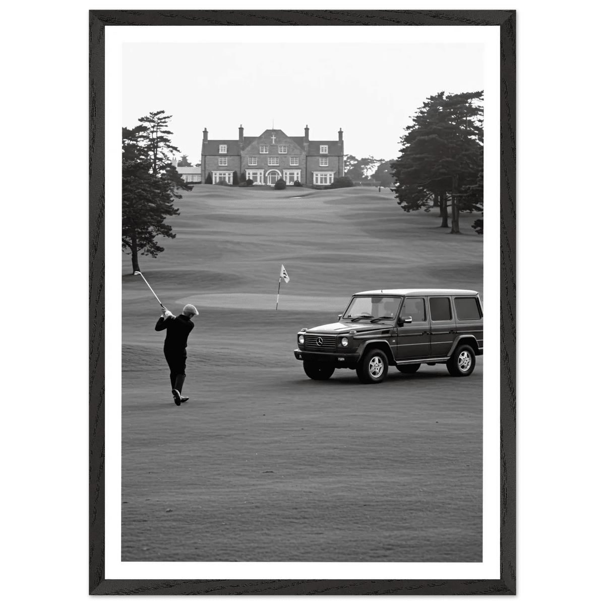 Country Club Golf Black and White Wall Art - The Trendy Art