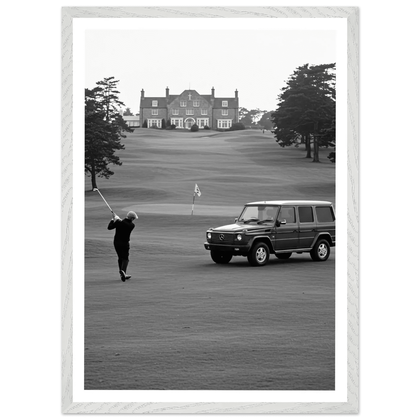 Country Club Golf Black and White Wall Art - The Trendy Art