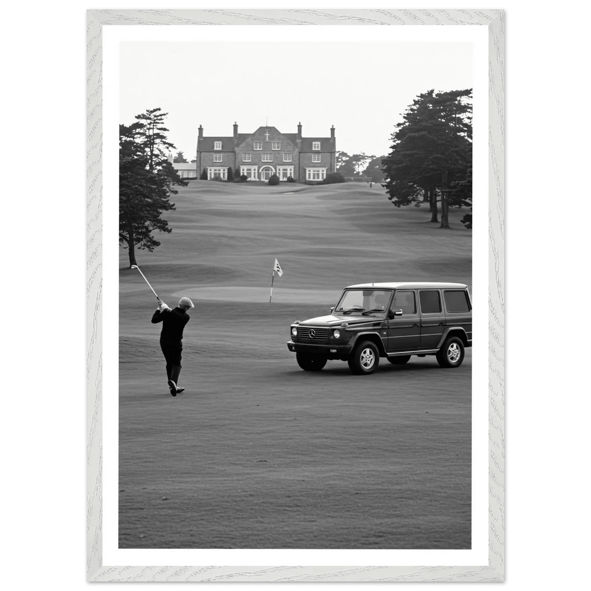 Country Club Golf Black and White Wall Art - The Trendy Art