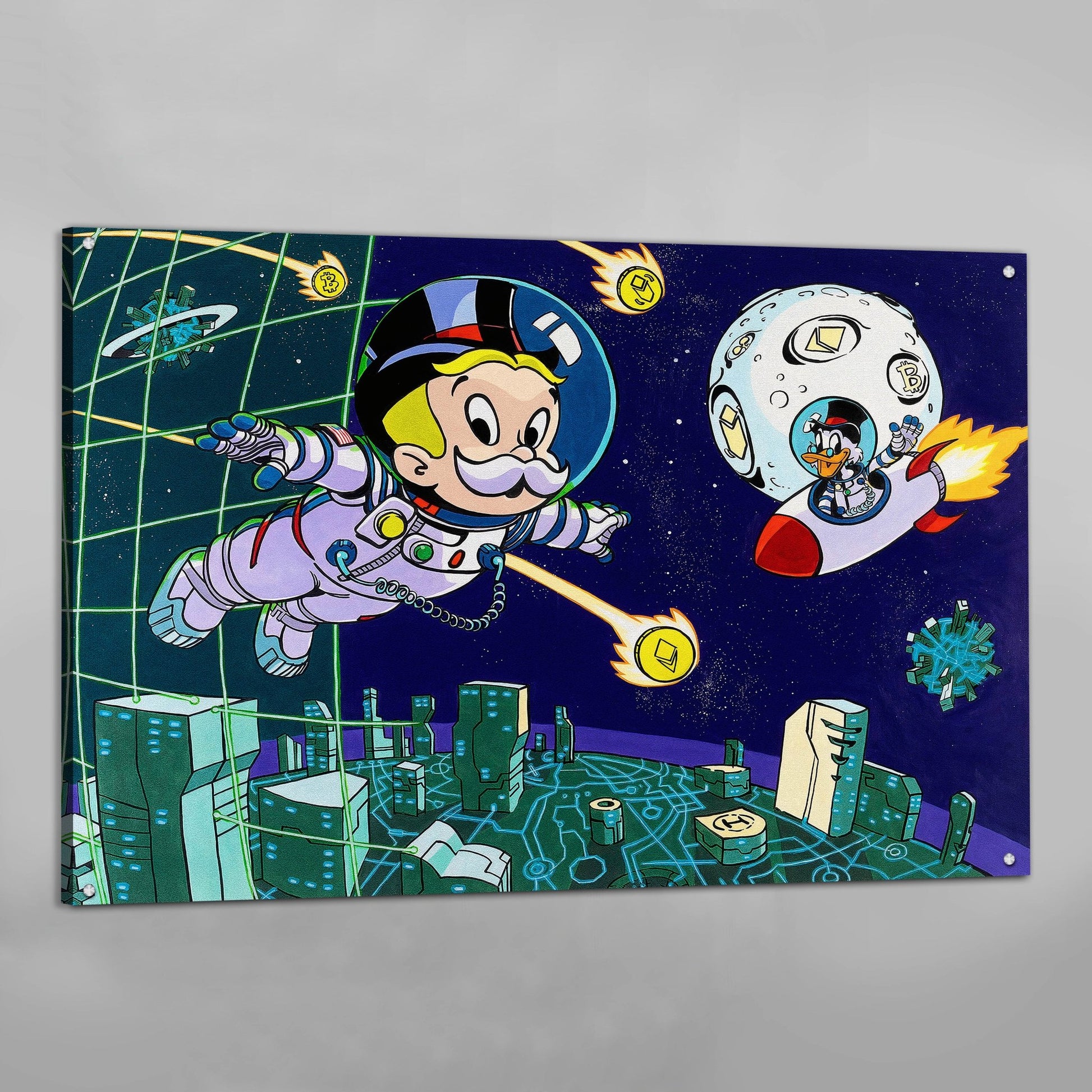 Crypto Astronaut Graffiti Wall Art - The Trendy Art