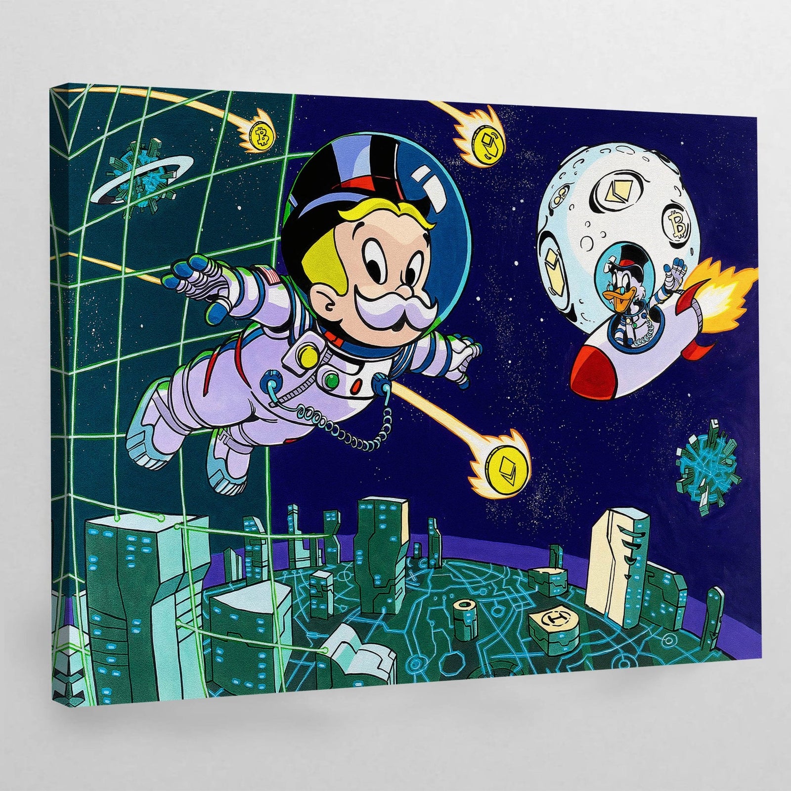 Crypto Astronaut Graffiti Wall Art - The Trendy Art