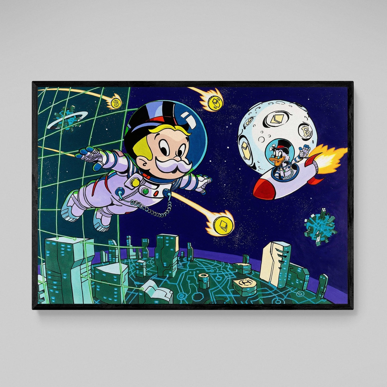 Crypto Astronaut Graffiti Wall Art - The Trendy Art