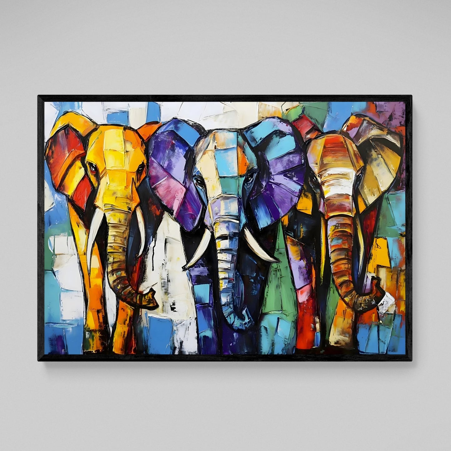 Cubism Elephant Wall Art - The Trendy Art