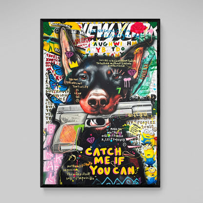 Doberman Graffiti Wall Art - The Trendy Art