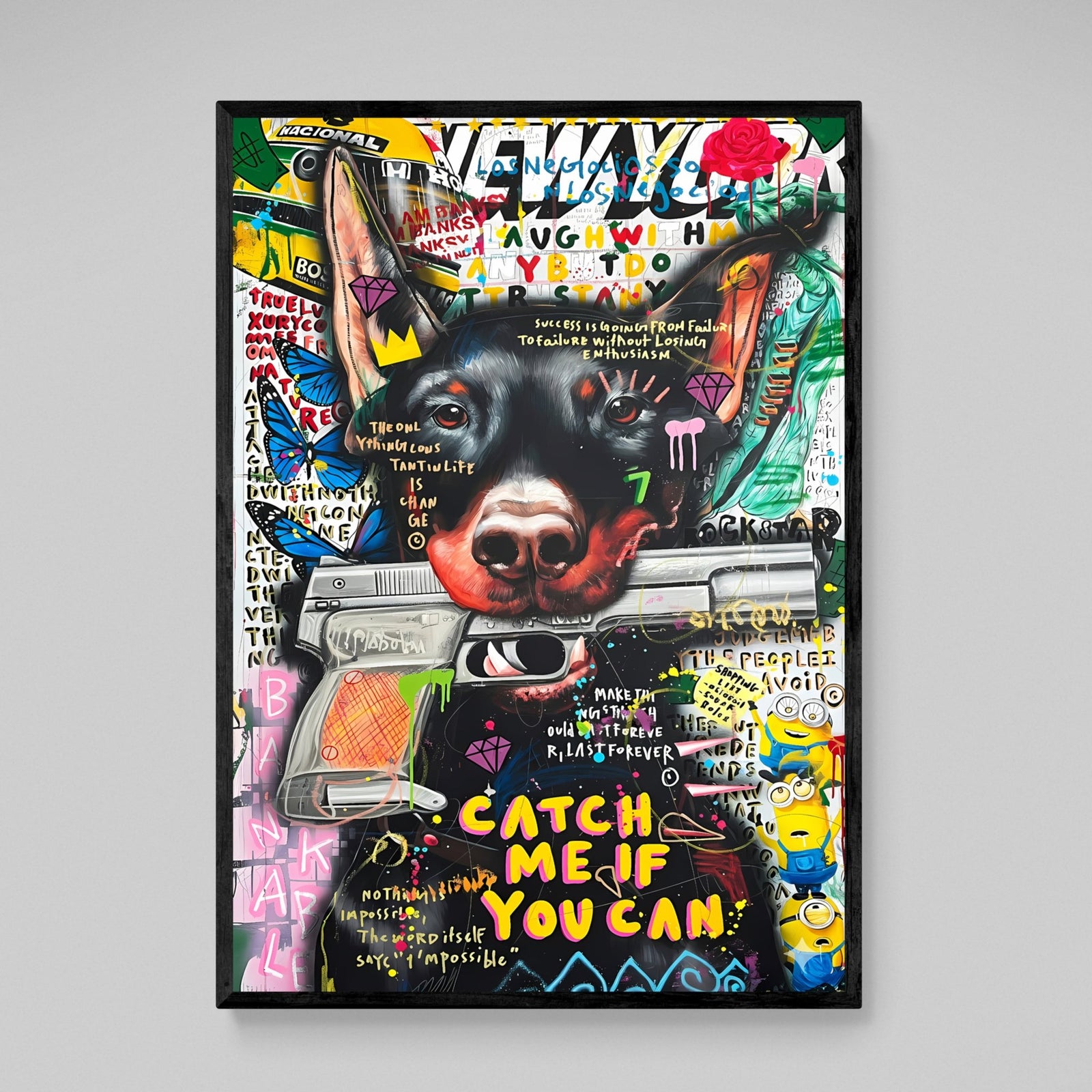 Doberman Graffiti Wall Art - The Trendy Art