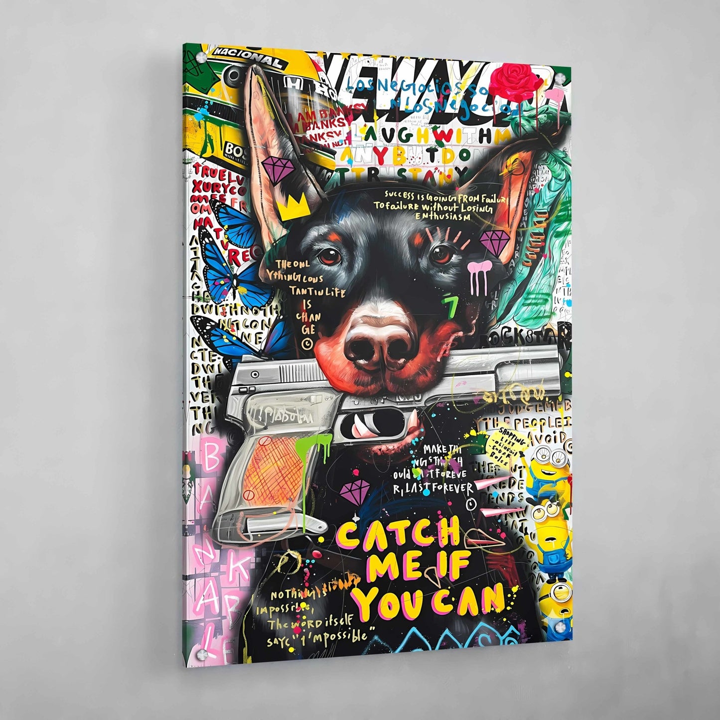 Doberman Graffiti Wall Art - The Trendy Art