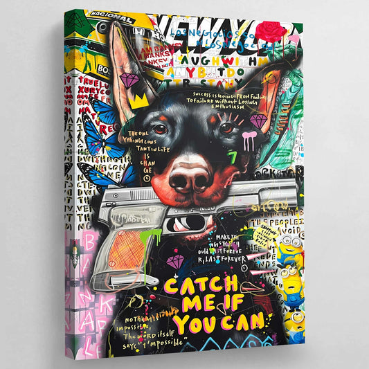 Doberman Graffiti Wall Art - The Trendy Art
