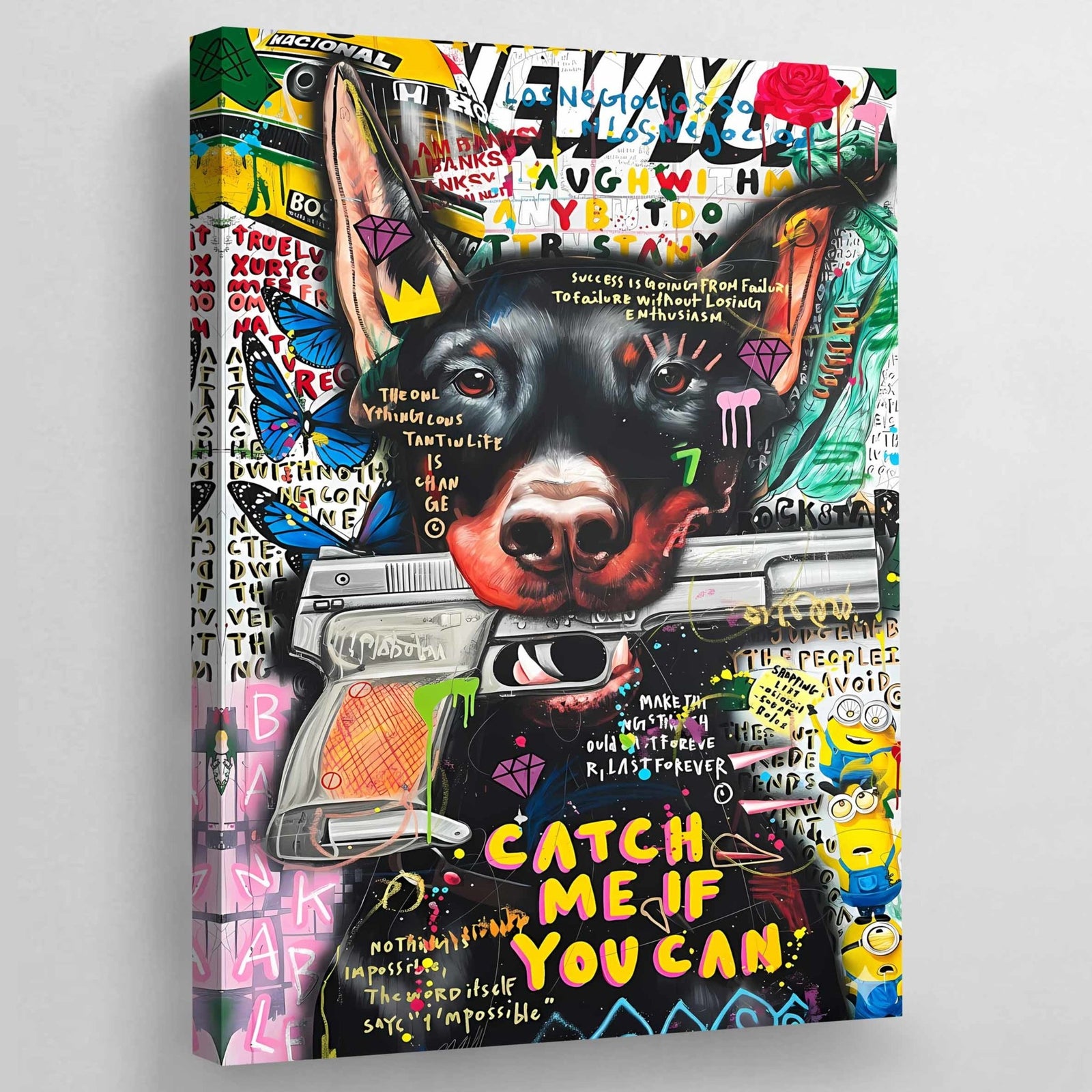 Doberman Graffiti Wall Art - The Trendy Art