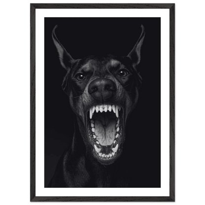 Doberman Portrait Black and White Wall Art - The Trendy Art