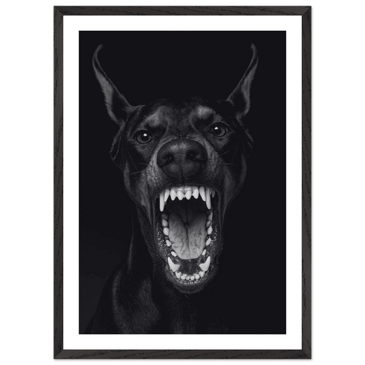 Doberman Portrait Black and White Wall Art - The Trendy Art