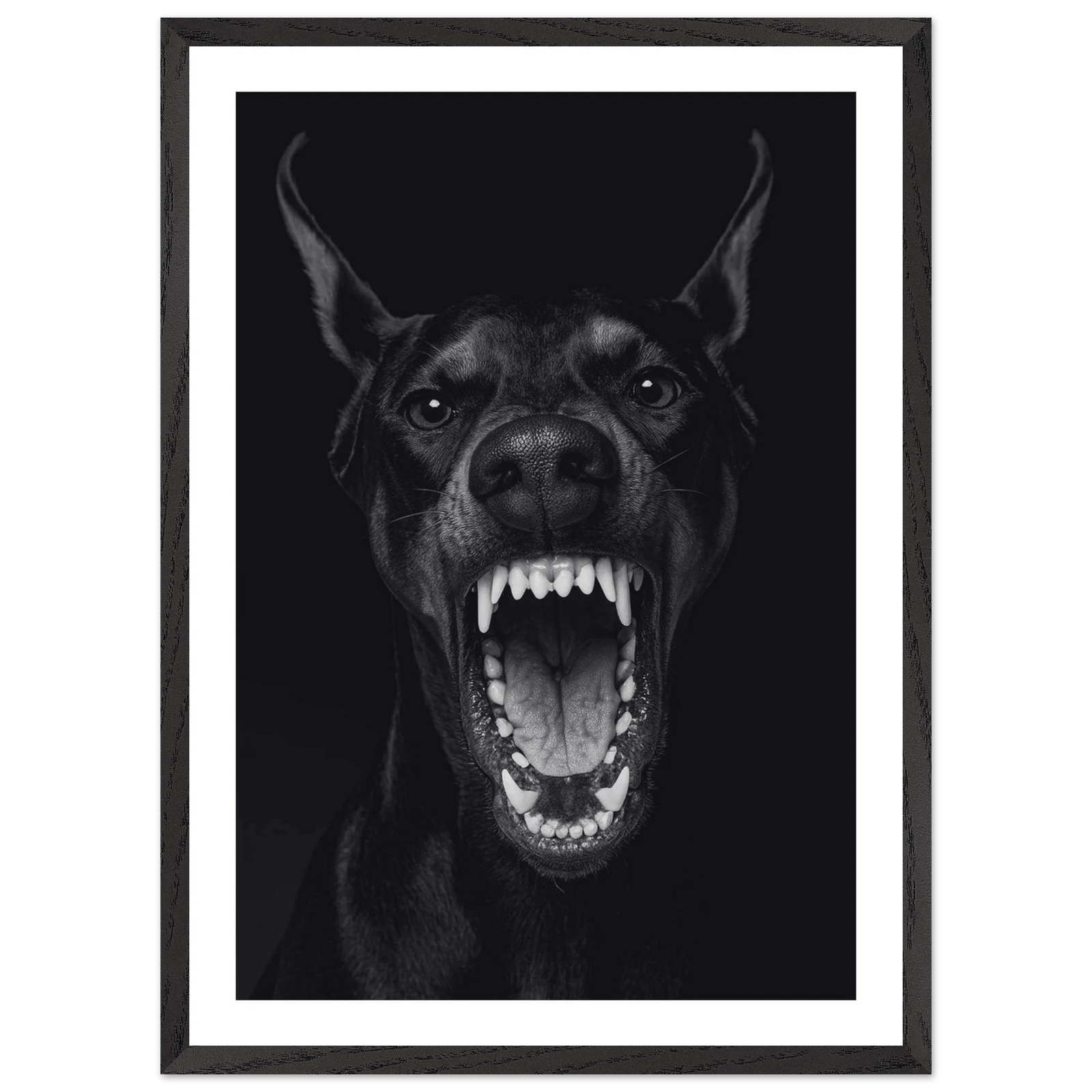 Doberman Portrait Black and White Wall Art - The Trendy Art