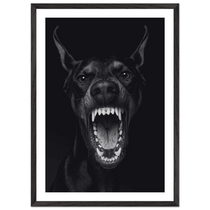 Doberman Portrait Black and White Wall Art - The Trendy Art