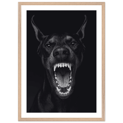 Doberman Portrait Black and White Wall Art - The Trendy Art