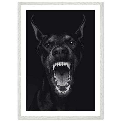 Doberman Portrait Black and White Wall Art - The Trendy Art