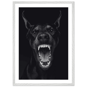 Doberman Portrait Black and White Wall Art - The Trendy Art