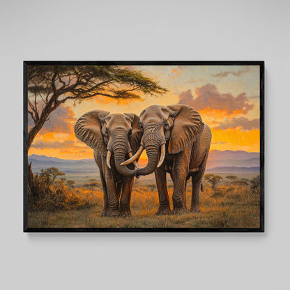 Elephant Duo Wall Art - The Trendy Art