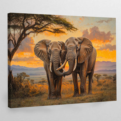 Elephant Duo Wall Art - The Trendy Art