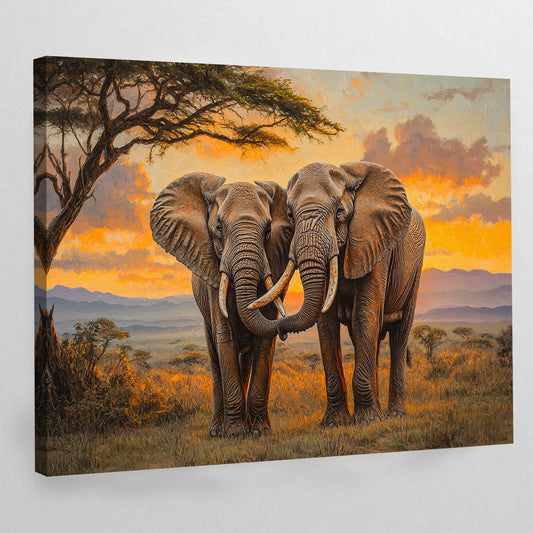 Elephant Duo Wall Art - The Trendy Art