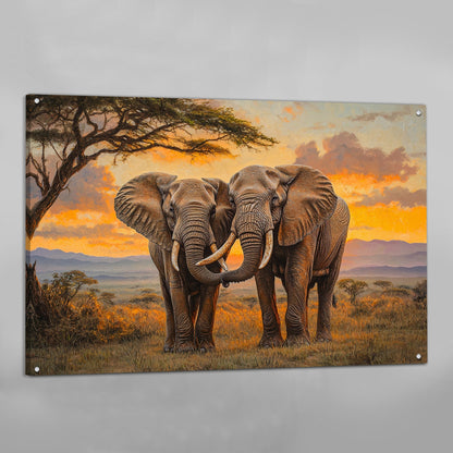 Elephant Duo Wall Art - The Trendy Art