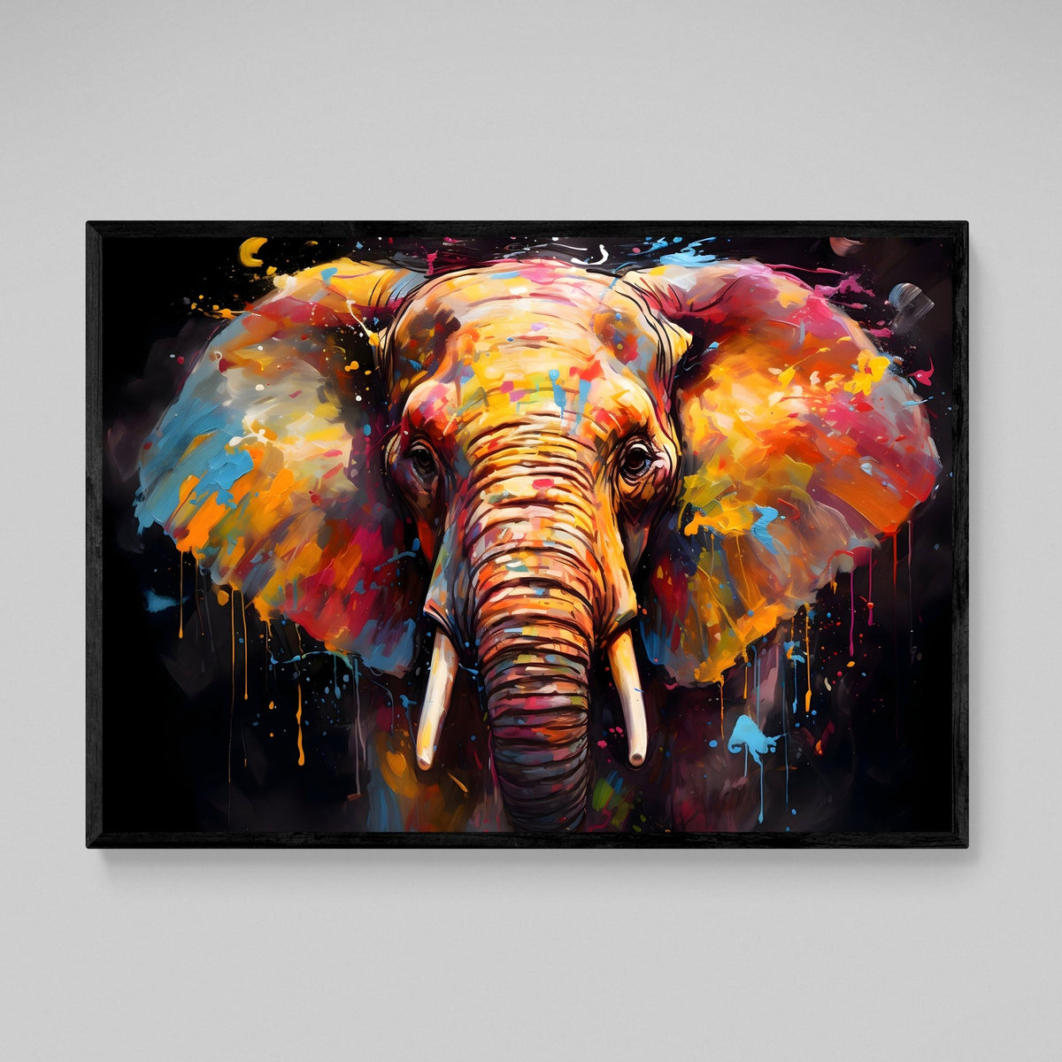 Elephant Graffiti Canvas Wall Art - The Trendy Art