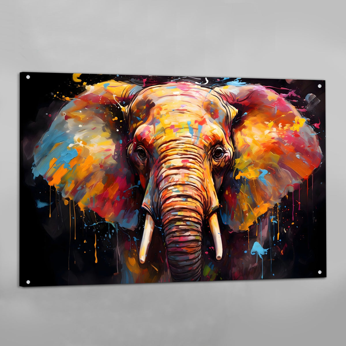 Elephant Graffiti Canvas Wall Art - The Trendy Art