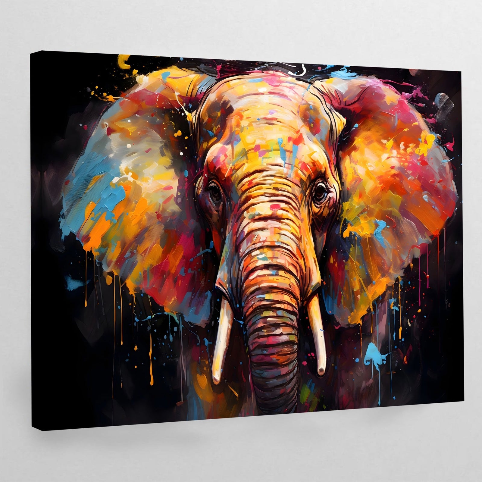 Elephant Graffiti Canvas Wall Art - The Trendy Art