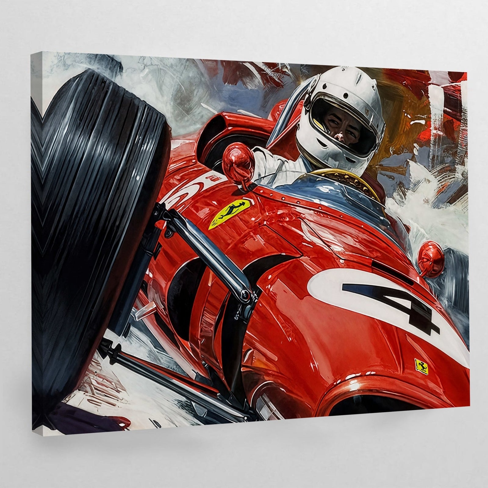 Ferrari Vintage Car Canvas Wall Art - The Trendy Art