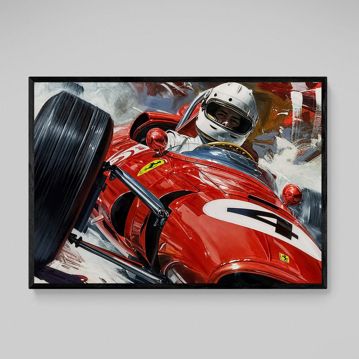 Ferrari Vintage Car Canvas Wall Art - The Trendy Art