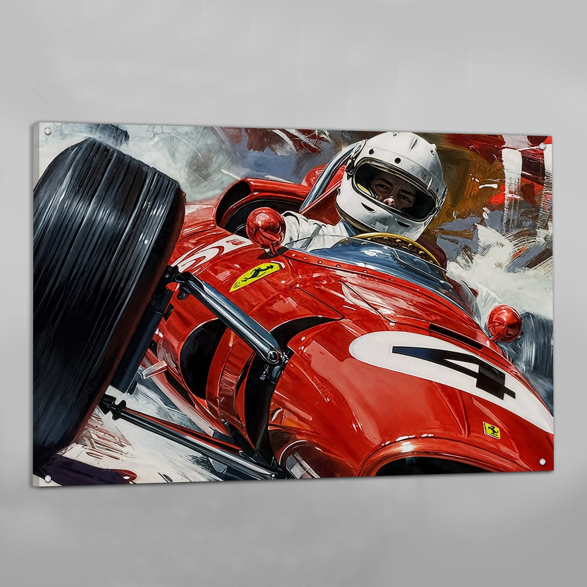 Ferrari Vintage Car Canvas Wall Art - The Trendy Art