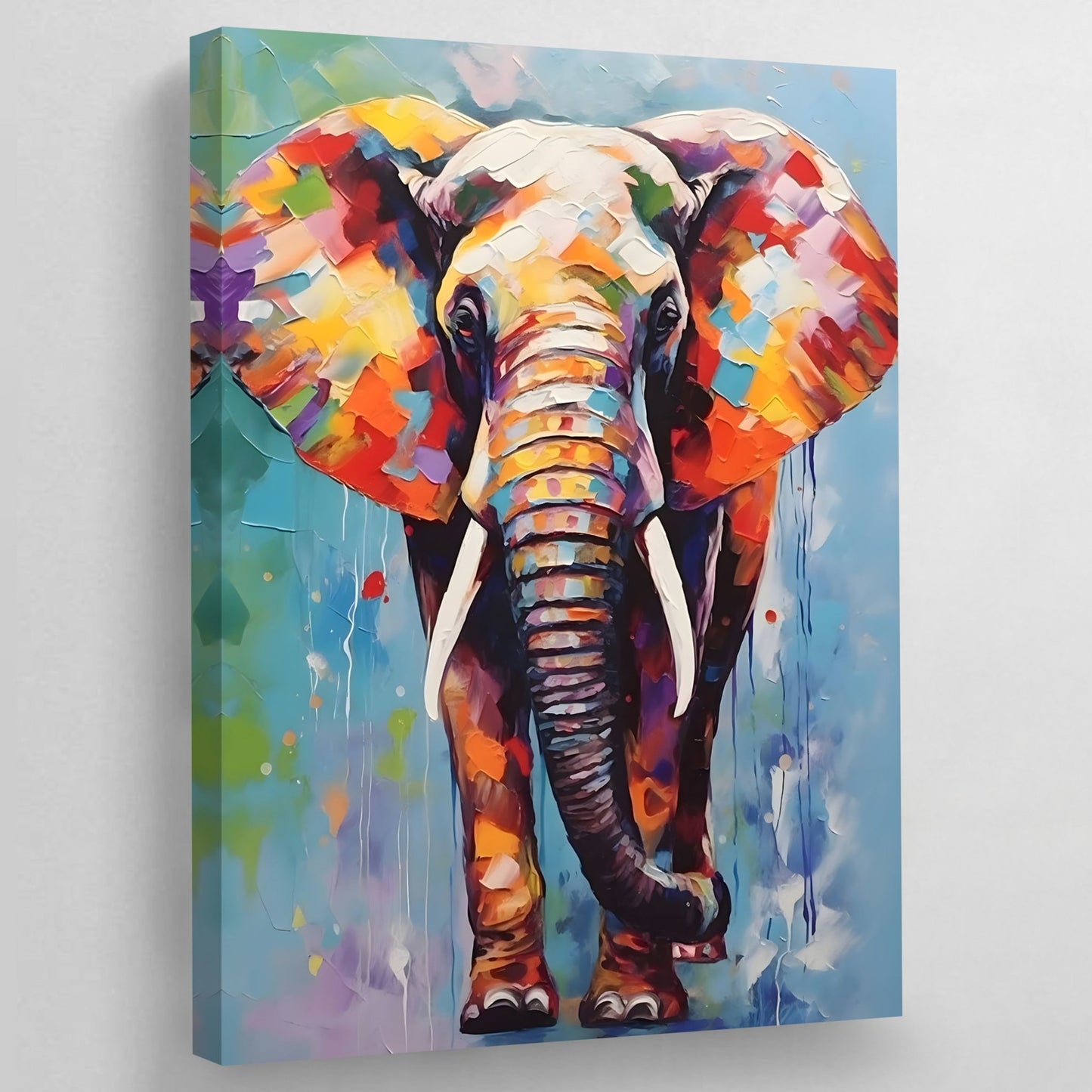 Fine Art Colorful Elephant Canvas - The Trendy Art