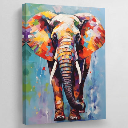 Fine Art Colorful Elephant Canvas - The Trendy Art