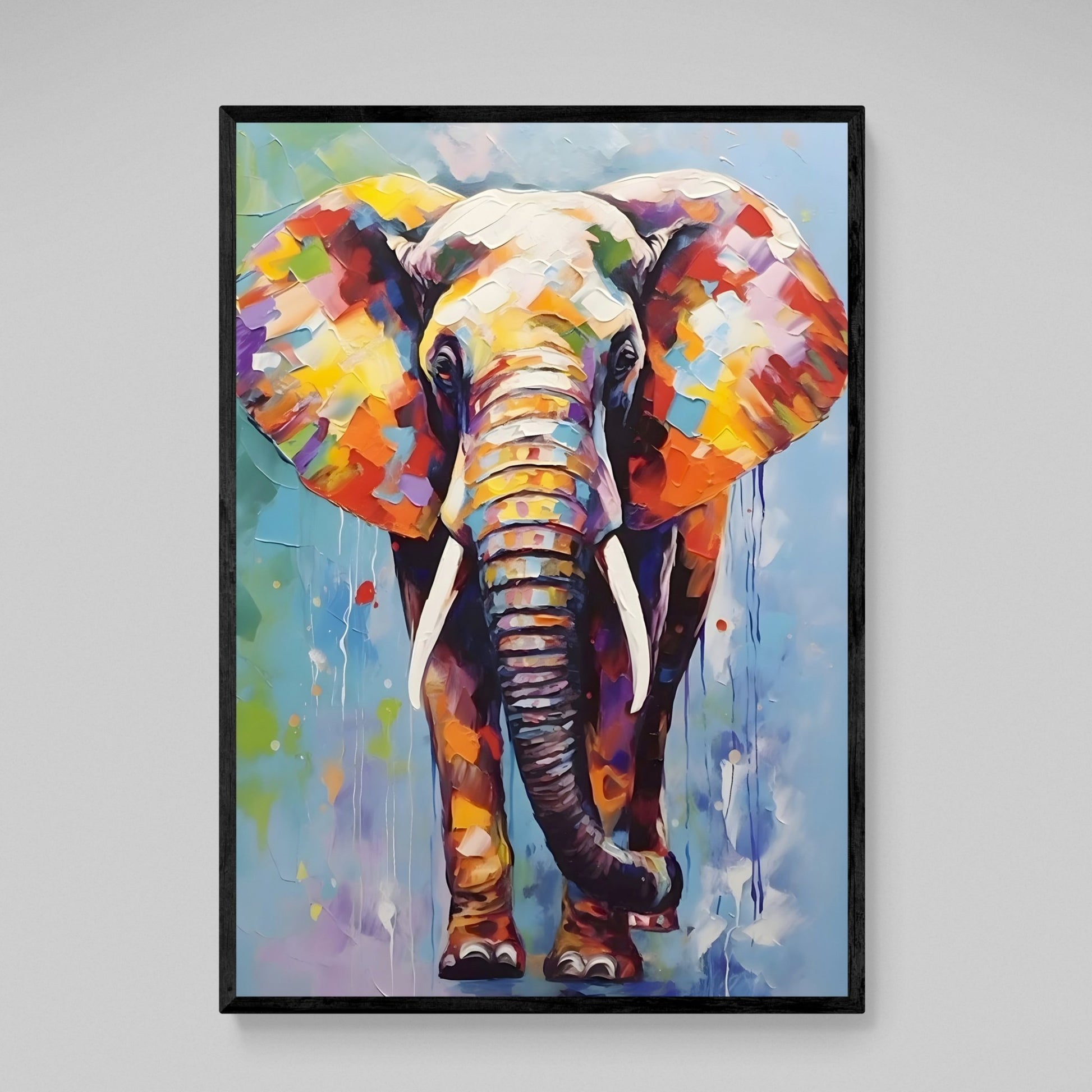 Fine Art Colorful Elephant Canvas - The Trendy Art