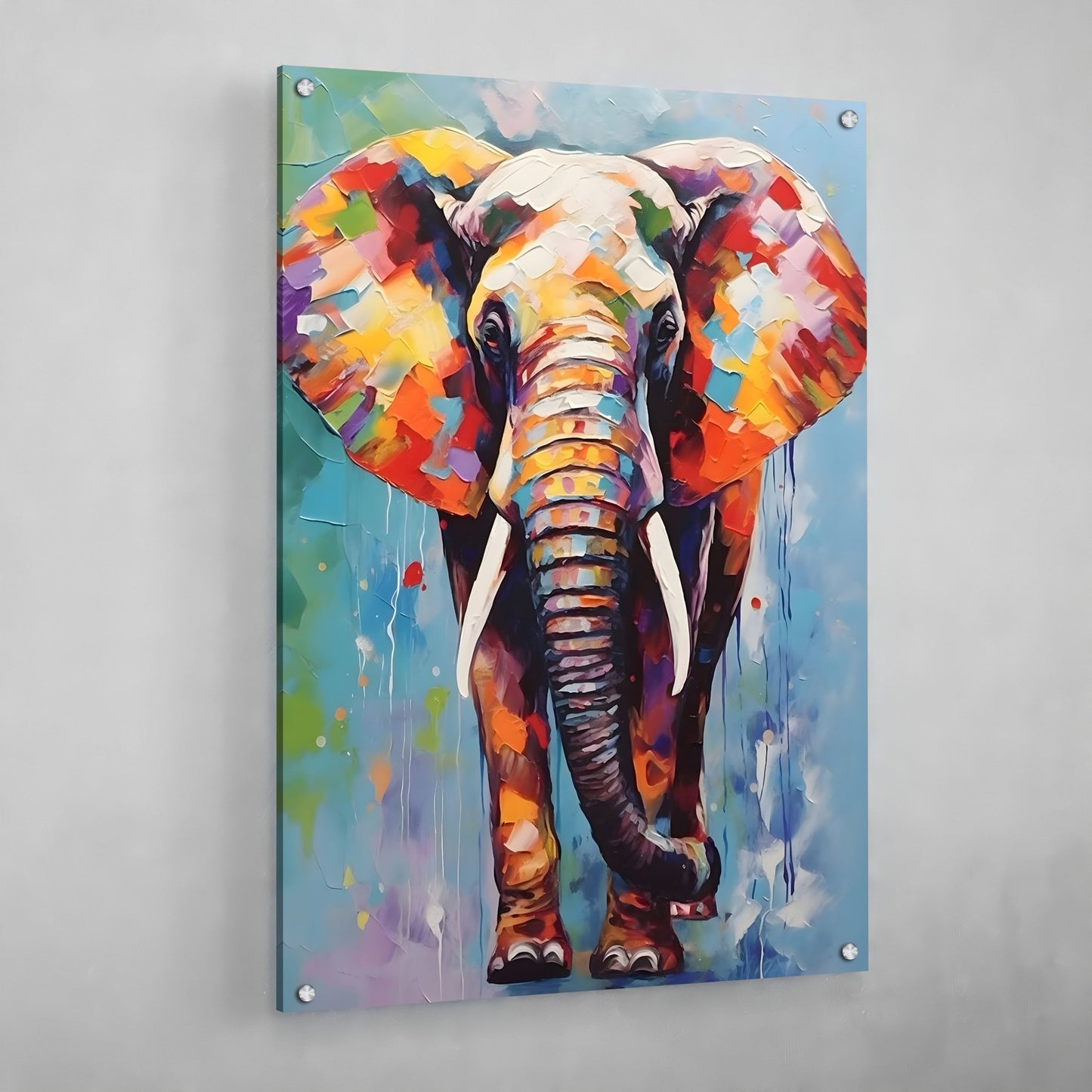Fine Art Colorful Elephant Canvas - The Trendy Art