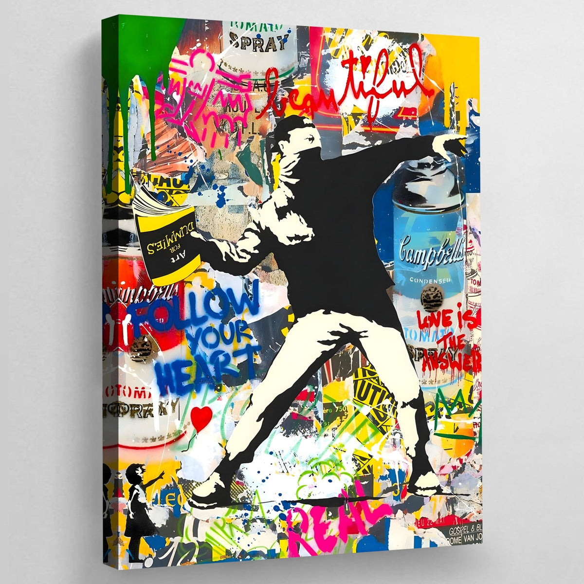 Flower Thrower Banksy Canvas - The Trendy Art