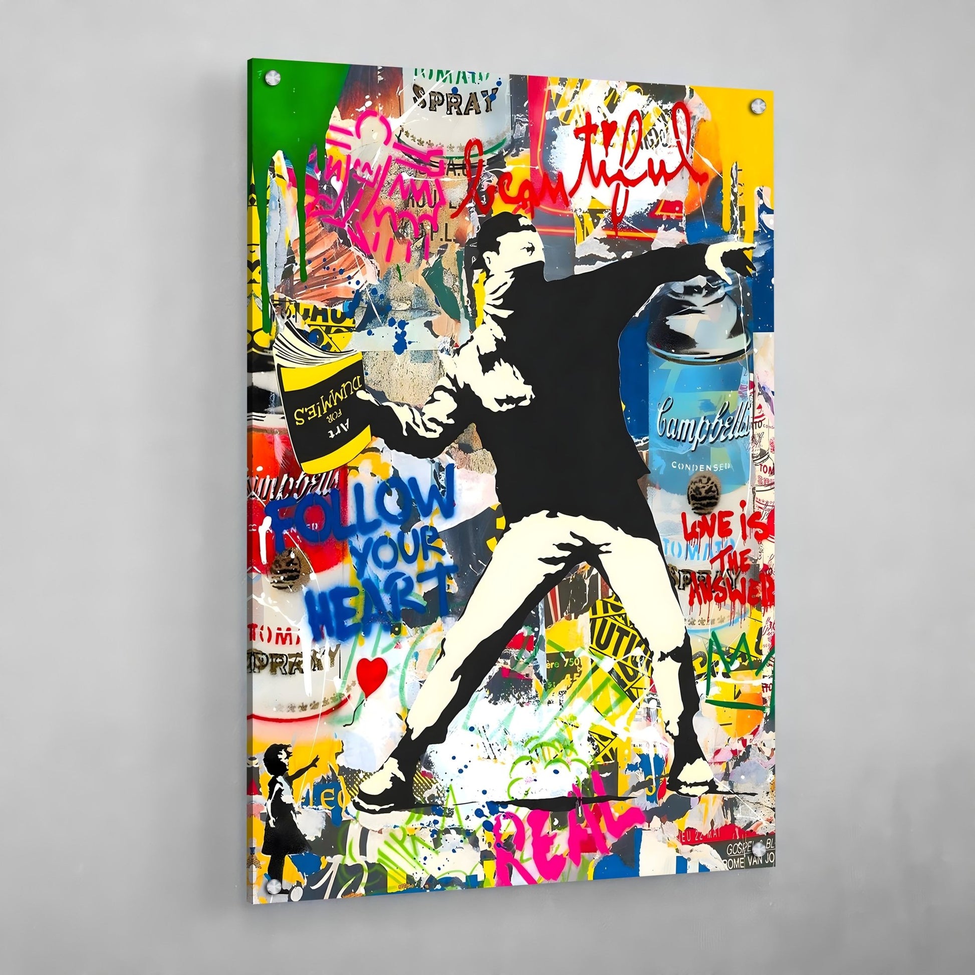 Flower Thrower Banksy Canvas - The Trendy Art
