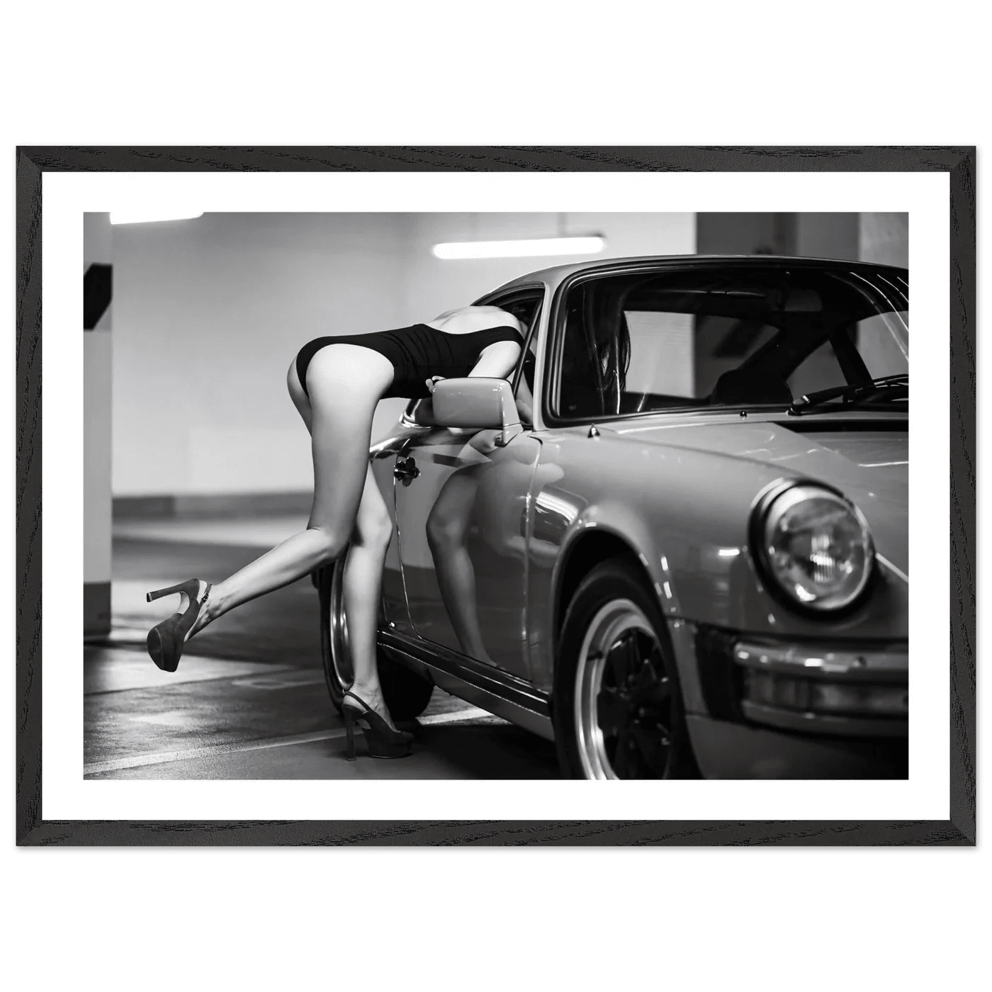 Glamour Porsche Black and White Wall Art - The Trendy Art