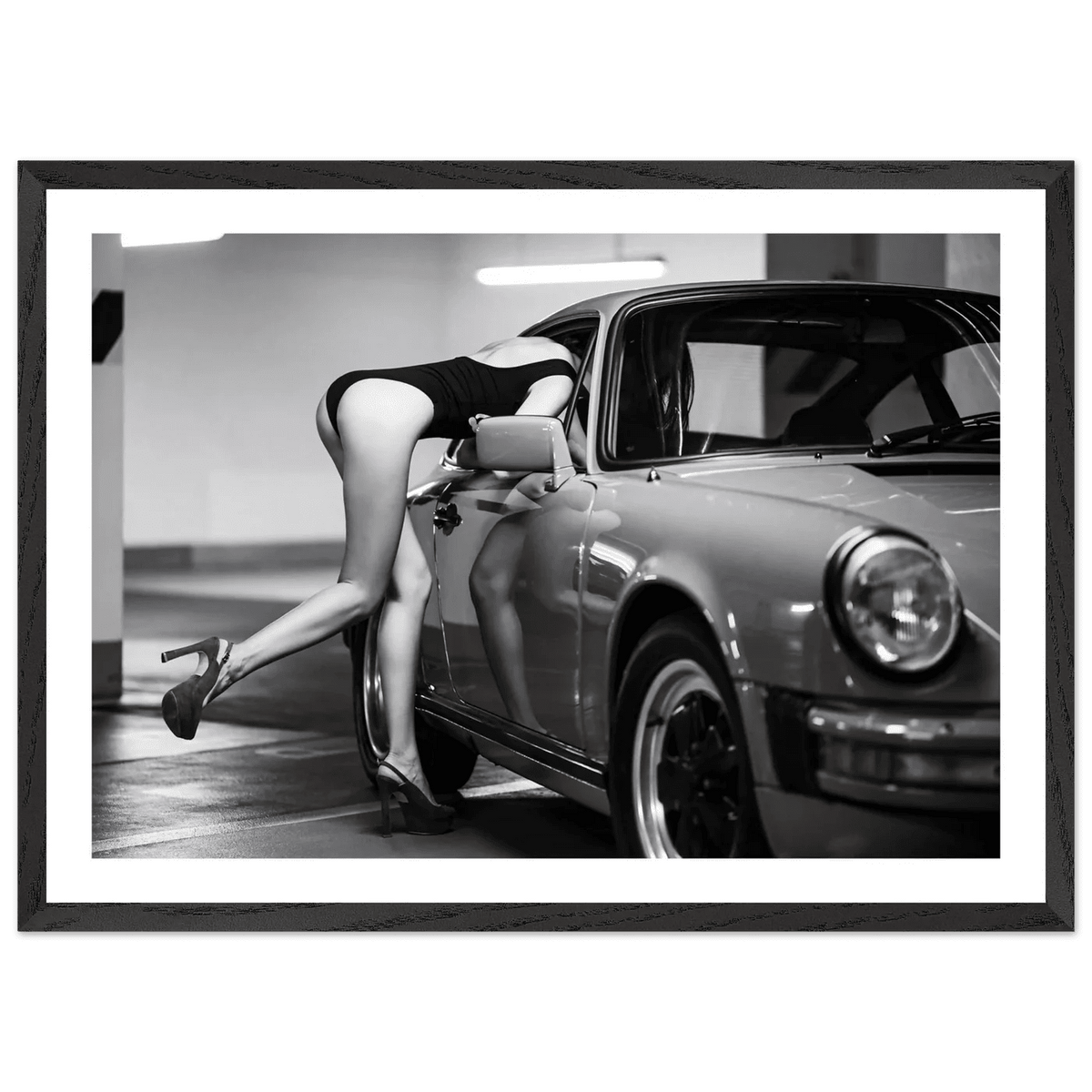 Glamour Porsche Black and White Wall Art - The Trendy Art