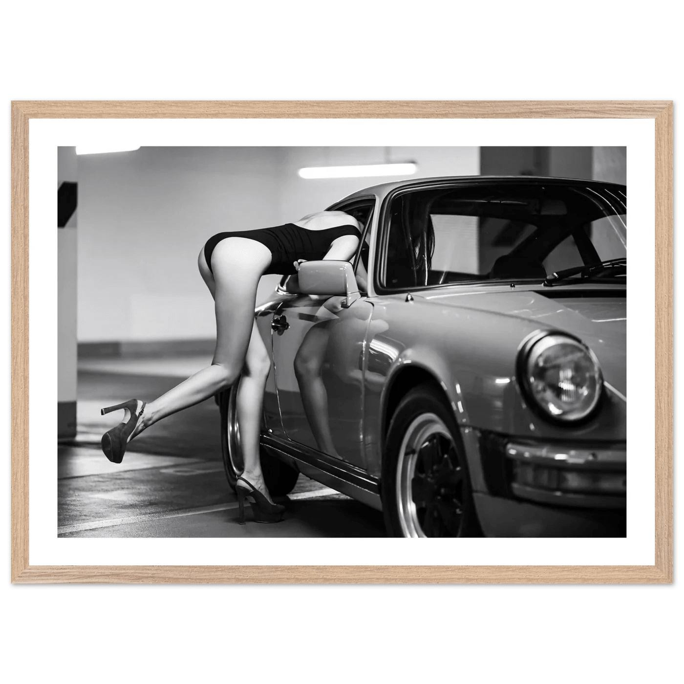Glamour Porsche Black and White Wall Art - The Trendy Art